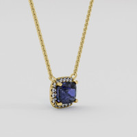 0.84 Ct. Violet Sapphire Necklace, 14K Yellow Gold 2