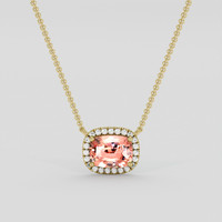 1.10 Ct. Padparadscha Sapphire Necklace, 14K Yellow Gold 1