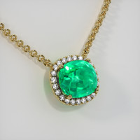 3.87 Ct. Emerald Necklace, 18K Yellow Gold 2