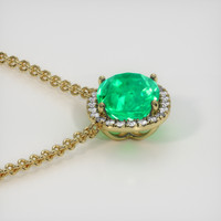 3.87 Ct. Emerald Necklace, 18K Yellow Gold 3