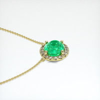 1.72 Ct. Emerald Necklace, 18K Yellow Gold 3