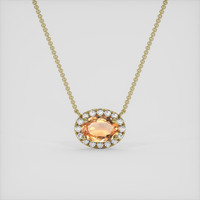 1.36 Ct. Yellowish Orange Precious Topaz Necklace, 18K Yellow Gold 1