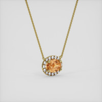 1.36 Ct. Yellowish Orange Precious Topaz Necklace, 18K Yellow Gold 2