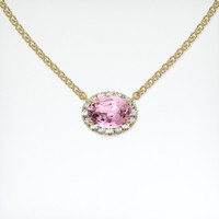 0.54 Ct. Pink Sapphire Necklace, 18K Yellow Gold 1