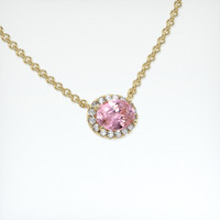 0.54 Ct. Pink Sapphire Necklace, 18K Yellow Gold 2