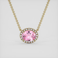 2.16 Ct. Pink Sapphire Necklace, 18K Yellow Gold 1
