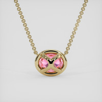 2.16 Ct. Pink Sapphire Necklace, 18K Yellow Gold 4
