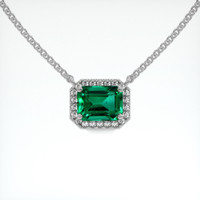 1.91 Ct. Emerald Necklace, Platinum 950 1