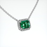 1.91 Ct. Emerald Necklace, Platinum 950 2
