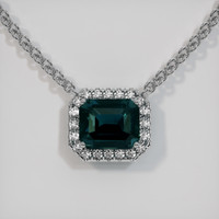 4.52 Ct. Bluish Green Sapphire Necklace, Platinum 950 1
