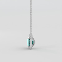 1.00 Ct. Bluish Green Beryl Necklace, Silver 3
