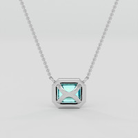 1.00 Ct. Bluish Green Beryl Necklace, Silver 4