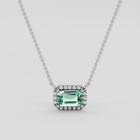 0.73 Ct. Green Beryl Necklace, Silver 1