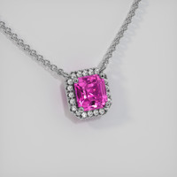 1.03 Ct. Pink Sapphire Necklace, 14K White Gold 2