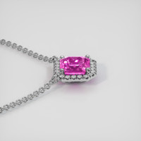 1.03 Ct. Pink Sapphire Necklace, 14K White Gold 3