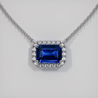 1.83 Ct. Blue Sapphire Necklace, 14K White Gold 1