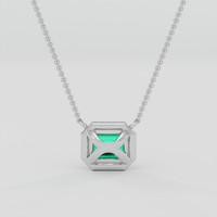 1.00 Ct. Emerald Necklace, 18K White Gold 4