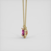 1.19 Ct. Pink Sapphire Necklace, 10K Yellow Gold 3