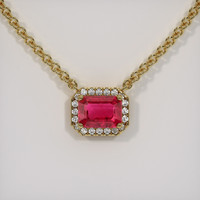 1.32 Ct. Ruby Necklace, 14K Yellow Gold 1