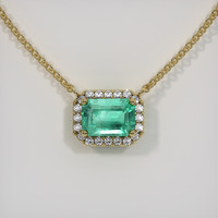 1.13 Ct. Emerald Necklace, 18K Yellow Gold 1