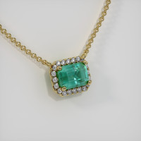 1.13 Ct. Emerald Necklace, 18K Yellow Gold 2
