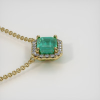 1.13 Ct. Emerald Necklace, 18K Yellow Gold 3