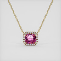 1.19 Ct. Pink Sapphire Necklace, 18K Yellow Gold 1