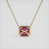 1.19 Ct. Pink Sapphire Necklace, 18K Yellow Gold 4