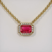 1.32 Ct. Ruby Necklace, 18K Yellow Gold 1