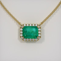2.56 Ct. Emerald Necklace, 18K Yellow Gold 1
