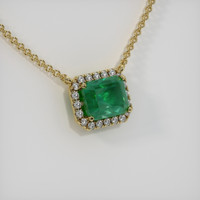 2.56 Ct. Emerald Necklace, 18K Yellow Gold 2