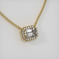 1.42 Ct. White Sapphire Necklace, 18K Yellow Gold 2