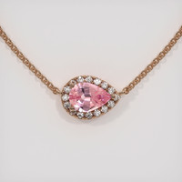 0.99 Ct. Padparadscha Sapphire Necklace, 14K Rose Gold 1