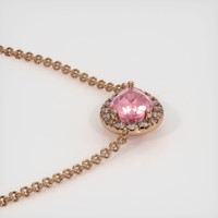 0.99 Ct. Padparadscha Sapphire Necklace, 14K Rose Gold 3