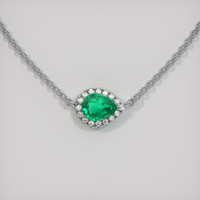 1.15 Ct. Emerald Necklace, 18K White Gold 1