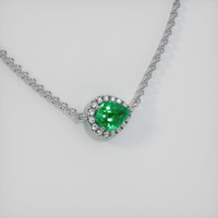 1.15 Ct. Emerald Necklace, 18K White Gold 2