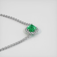 1.15 Ct. Emerald Necklace, 18K White Gold 3
