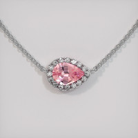 0.99 Ct. Sapphire Necklace, 18K White Gold 1