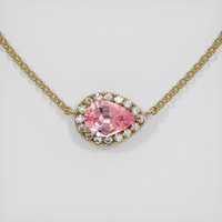 0.99 Ct. Sapphire Necklace, 14K Yellow Gold 1