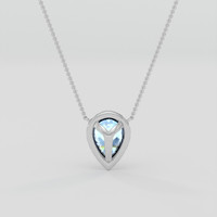 1.50 Ct. Blue Aquamarine Necklace, Platinum 950 4