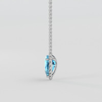 2.13 Ct. Blue Zircon Necklace, 10K White Gold 3