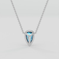 2.13 Ct. Blue Zircon Necklace, 10K White Gold 4