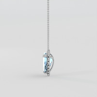 1.50 Ct. Blue Aquamarine Necklace, 14K White Gold 3