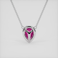 0.99 Ct. Purplish Pink Sapphire Necklace, 14K White Gold 4