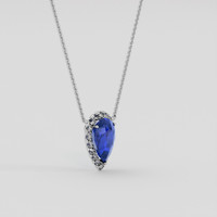 1.75 Ct. Blue Sapphire Necklace, 14K White Gold 2