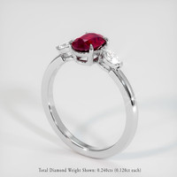 0.97 Ct. Ruby Ring, Platinum 950 2