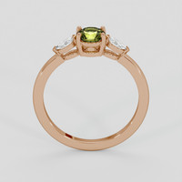 0.80 Ct. Yellowish Green Demantoid Garnet Ring, 14K Rose Gold 3