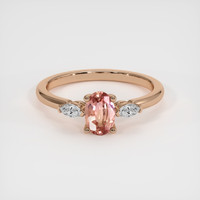 0.69 Ct. Padparadscha Sapphire Ring, 14K Rose Gold 1