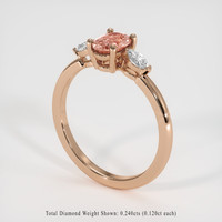 0.69 Ct. Padparadscha Sapphire Ring, 14K Rose Gold 2