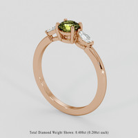 0.80 Ct. Yellowish Green Demantoid Garnet Ring, 18K Rose Gold 2